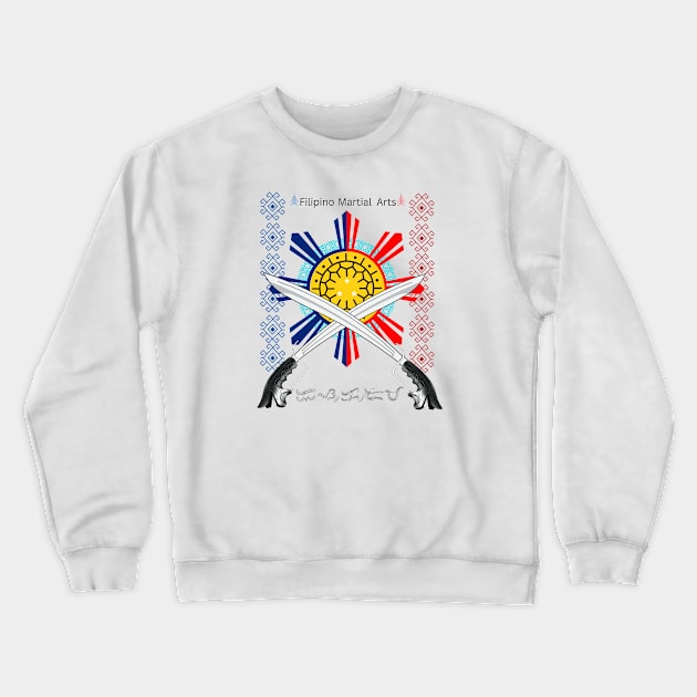 Filipino Martial Arts (FMA) / Baybayin word Eskrima Crewneck Sweatshirt by Pirma Pinas